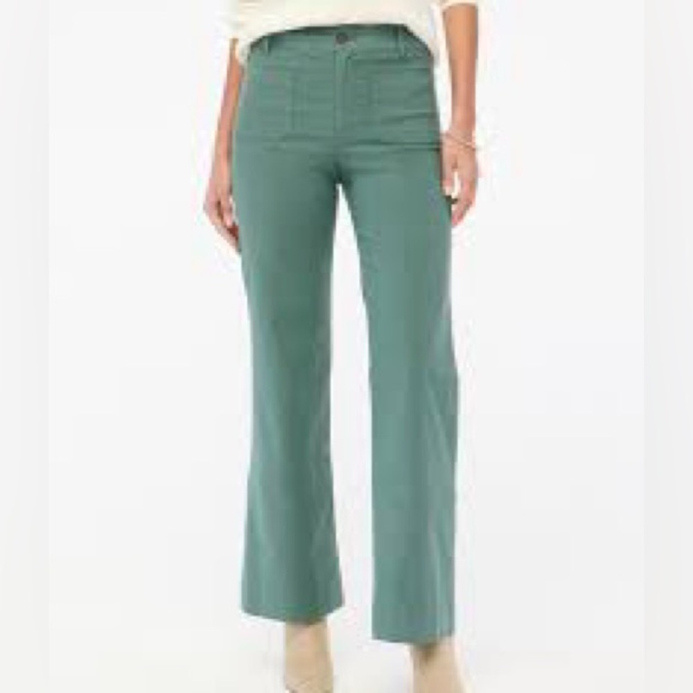 J. Crew Lizzie High Rise Patch Pocket Wide Leg Pants